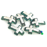 6 Cross Patina 2 Hole Slider Beads  - Great for Jewelry Making! 11146-n10 FST