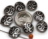 Slider Beads (8 pc)  2 hole beads Silver Beads Metal Beads Spacer Beads Sliderbeads Bracelet Beads Flat Beads 425-M1 FST