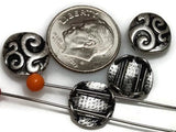 Slider Beads (8 pc)  2 hole beads Silver Beads Metal Beads Spacer Beads Sliderbeads Bracelet Beads Flat Beads 425-M1 FST