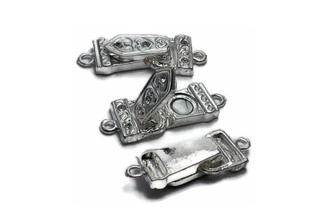 Fold Over Magnetic Clasps (Qty 1) Rhinestone Magnetic Clasps Bracelet Clasp Necklace Clasp Silver Clasp Fold Over Clasp Clasps 9812851-M9