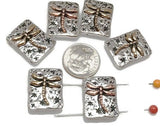 Slider Beads (6 pcs) 2 hole Beads 2 hole Slider Beads Dragonfly Beads Spacer Beads Metal Beads Flat Beads Bracelet Beads 354-N4 FST