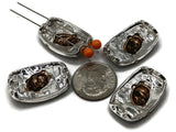 2 Hole Slider Beads (QTy 8) Double Strand Metal Beads with Turtles for Necklace or Bracelet Making 576-M7 FST