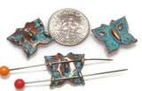 2 Hole Slider Beads (Qt 5) Patina Butterfly Beads 2 hole Slider Beads bracelet beads Metal Beads 4 hole beads flat Beads 388-M11 FST