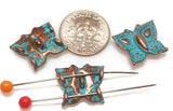 2 Hole Slider Beads (Qt 5) Patina Butterfly Beads 2 hole Slider Beads bracelet beads Metal Beads 4 hole beads flat Beads 388-M11 FST