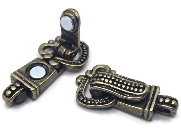 Magnetic Clasps for Jewelry Making - Single Strand Antique Brass or Antique Gold - Perfect for bracelets 4126 Light antgold