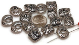 Slider Beads (13 pc)  2 hole beads in Owls for Jewelry Making into Necklaces or Bracelets or Crafting - Silver Owls with Rhinestones 445-M1 FST