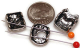 Slider Beads (13 pc)  2 hole beads in Owls for Jewelry Making into Necklaces or Bracelets or Crafting - Silver Owls with Rhinestones 445-M1 FST