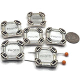 Slider Beads with a Photo Frame (qty 6) Football Themed Super Cute for Jewelry Making into Necklaces or Bracelets or Crafting 11142-N8 FST