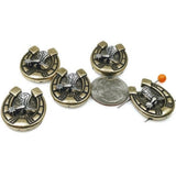 2 Hole Slider Beads (5 pc) Western Beads Focal Beads Spacer Beads Flat Beads horse beads Sliderbeads 2 hole beads Pewter Beads 275-N12 -FST