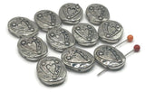 2 Hole Slide Beads  (11 pcs) Silver Heart Inlay Metal Beads for Jewelry Making or DIY Bracelet or Necklace - Fun Findings Spacers 513-M1 FST