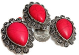2 hole slider beads (Qty 3 ) Western Beads Faux Red Turquoise Beads  Unique Beads Rectangle Beads Focal Beads Bracelet Beads 309-N12 FST