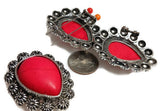 2 hole slider beads (Qty 3 ) Western Beads Faux Red Turquoise Beads  Unique Beads Rectangle Beads Focal Beads Bracelet Beads 309-N12 FST