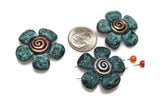 Slider Beads (3 pcs) 2 hole Beads 2 hole Slider Beads floral Beads flower Beads Spacer Beads Patina Metal Beads 351-N4 FST