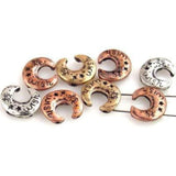 8"Wish"  inspirational 2 hole beads Copper, Silver and gold Metal Beads 10759-I1 FST