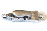 Fold Over Magnetic Clasps (Qty 4) Silver with a Simple Design - Perfect for Jewelry Making into Necklaces or Bracelets 9466