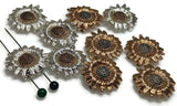 2 Hole Slider Beads (10 pc) Flower Beads Floral Beads Spacer Beads Flat Beads focal beads Sliderbeads 2 hole beads Unique Beads 479-M15 FST