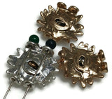 2 Hole Slider Beads (10 pc) Flower Beads Floral Beads Spacer Beads Flat Beads focal beads Sliderbeads 2 hole beads Unique Beads 479-M15 FST