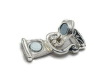 Magnetic Clasps Silver Fold Over for Bracelet, Necklace, Crafting or Jewelry Making Double Strand with a Celtic Style 1552
