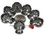 Cross Beads (qty 7)  2 hole beads Slider Beads Spacer Beads Focal Metal Beads Bracelet Beads Antique Beads 342 H8 FST