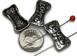 Love Beads Peace Beads  (qty 6)  2 hole beads Slider Beads Spacer Beads Focal Metal Beads Bracelet Beads Antique Beads 345 N4 FST