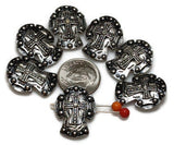 Cross Beads (qty 7)  2 hole beads Slider Beads Spacer Beads Focal Metal Beads Bracelet Beads Antique Beads 342 H8 FST