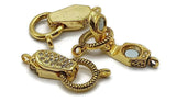 Magnetic Clasps in Bright Gold with Rhinestones for Single Strand Beading or Jewelry Making Projects into Bracelets or Necklaces M205