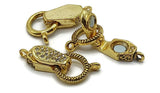 Magnetic Clasps in Bright Gold with Rhinestones for Single Strand Beading or Jewelry Making Projects into Bracelets or Necklaces M205