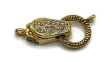 Magnetic Clasps in Bright Gold with Rhinestones for Single Strand Beading or Jewelry Making Projects into Bracelets or Necklaces M205