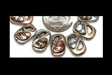 Slider Beads (12 pcs) 2 hole slider Beads 2 hole Beads Inspirational Beads Moon Beads Spacer Beads Silver Metal Beads 344-M14 FST