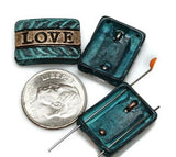 2 Hole Slider Beads (5 pc) Spacer Beads Words "Ride, Love and Life"  Western Beads Sliderbeads Bracelet Beads Flat Beads 341-M14 FST