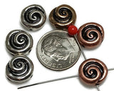 2 hole slider beads (Qty 6) Swirl Beads Spiral Beads Spacer Beads Jewelry Making Beads Necklace Beads Flat Beads  Bracelet Beads 324-M9 FST