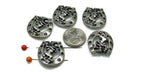 2 Hole Slider Beads (Qty 5) Western Beads Western Style Beads Horse Beads Rodeo Beads Horseshoe Beads antique pewter 2 hole beads 234-N5 FST