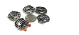 2 Hole Slider Beads (Qty 5) Western Beads Western Style Beads Horse Beads Rodeo Beads Horseshoe Beads antique pewter 2 hole beads 234-N5 FST