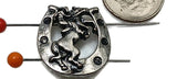 2 Hole Slider Beads (Qty 5) Western Beads Western Style Beads Horse Beads Rodeo Beads Horseshoe Beads antique pewter 2 hole beads 234-N5 FST