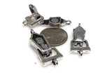 Magnetic Clasp (QTy 1) with a Fold Over Design in Silver for Single Strand for Jewelry Making into Bracelets or Necklaces  9465-1