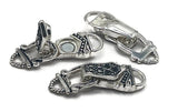 Magnetic Clasps Fold Over Style in Silver with Rhinestones - Great for Jewelry Creation, Necklaces or Bracelets - Single Strand 6266