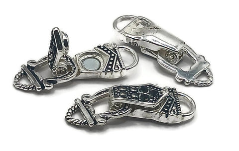 Magnetic Clasps Fold Over Style in Silver with Rhinestones - Great for Jewelry Creation, Necklaces or Bracelets - Single Strand 6266
