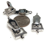 Magnetic Clasp (QTy 1) with a Fold Over Design in Silver for Single Strand for Jewelry Making into Bracelets or Necklaces  9465-1