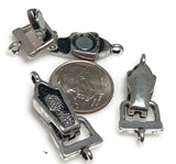Magnetic Clasp (QTy 1) with a Fold Over Design in Silver for Single Strand for Jewelry Making into Bracelets or Necklaces  9465-1