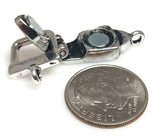 Magnetic Clasp (QTy 1) with a Fold Over Design in Silver for Single Strand for Jewelry Making into Bracelets or Necklaces  9465-1