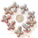 2 hole slider beads (Qt 9) Ornate Cross Metal Beads that are Perfect for Jewelry Making and Designing for Necklaces and Bracelets 540-M14 FST