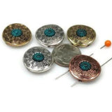 2 Hole Slider Beads (5 pc) Coin Beads Multi-Metal Beads Western Beads Sliderbeads Unqiue Metal Beads Bracelet Beads Flat Beads 278-N5 FST