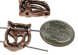 7 2 hole Slider Beads Owl Beads Copper and Gold Beads Animal Beads FST