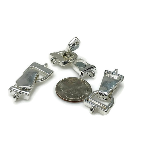 Fold Over Magnetic Clasps Magnetic Clasp Bright Silver Clasps Single Strand Loop Clasp Bracelet Clasp Necklace Clasp Jewelry Clasp 7855