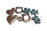 2 Hole Slider Beads (Qty 7) Metal Lucky Designs Great for Crafting or Jewelry Making into Bracelets or Focal Necklace Charms 447-FST