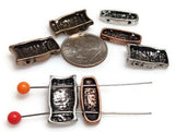 2 Hole Slider Beads (Qty 18) Owl and Inspirational Mixed Metals Great for Bracelet Designs 452-M7 FST