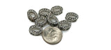 2 Hole Slider Beads (8 pc) Rhinestone Beads Oval Beads  Sliderbeads Silver Beads Necklace Beads Jewelry Beads Bracelet Beads 228-N5 FST