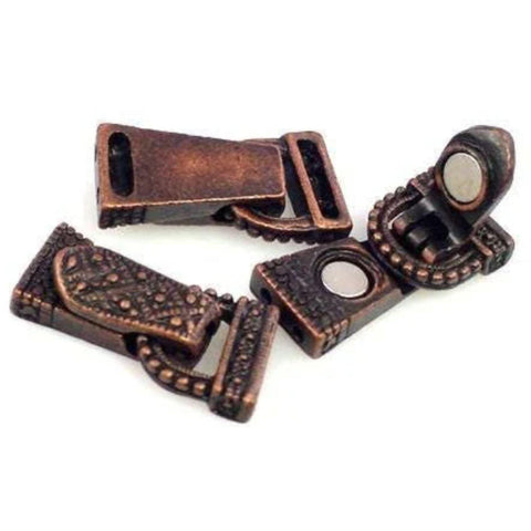Magnetic Clasps in a Fold-Over Style - Great for Beading, Crafing, or Jewelry Making into Bracelets or Necklaces Copper 8645