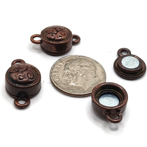 Magnetic Clasps in Antique Copper with a Single Loop for jewelry making, crafting, beading into Bracelets and Necklaces  m203