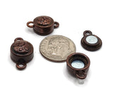 Magnetic Clasps in Antique Copper with a Single Loop for jewelry making, crafting, beading into Bracelets and Necklaces  m203